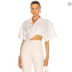 JACQUEMUS La Chemise Capri Crop Top Shirt- Size 40